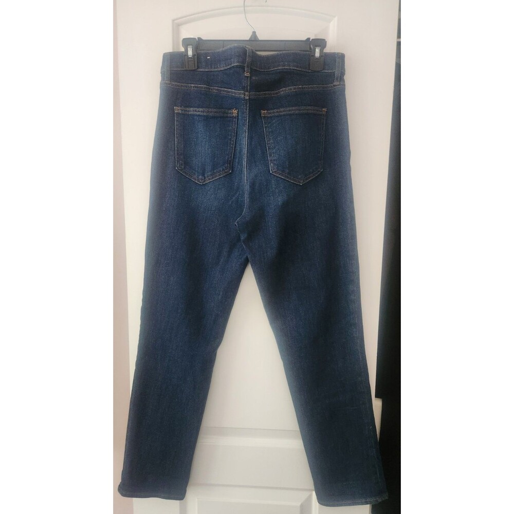 LOFT Boyfriend Jeans Women Size 8 Size 10 Dark Wash Denim Relaxed Straight - Picture 6 of 8